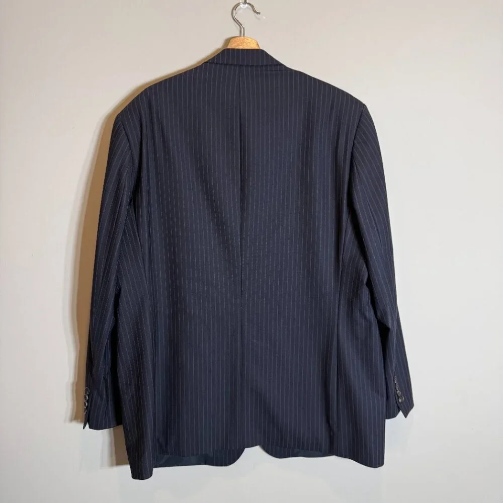 Ralph Lauren Pinstripe Wool Sport Coat Dinner Jacket Blazer Men's 46R* Black